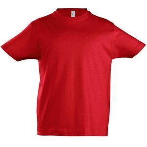 SOLS Kids Unisex Imperial Heavy Cotton Short Sleeve T-Shirt / Red